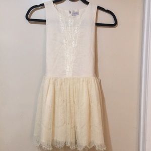 Tahari Girls Linen and Lace Sleeveless Dress Sz 8-Sold